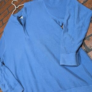 Ashworth Men's XL Blue‎ 1/4-Zip Cotton Golf Pullover